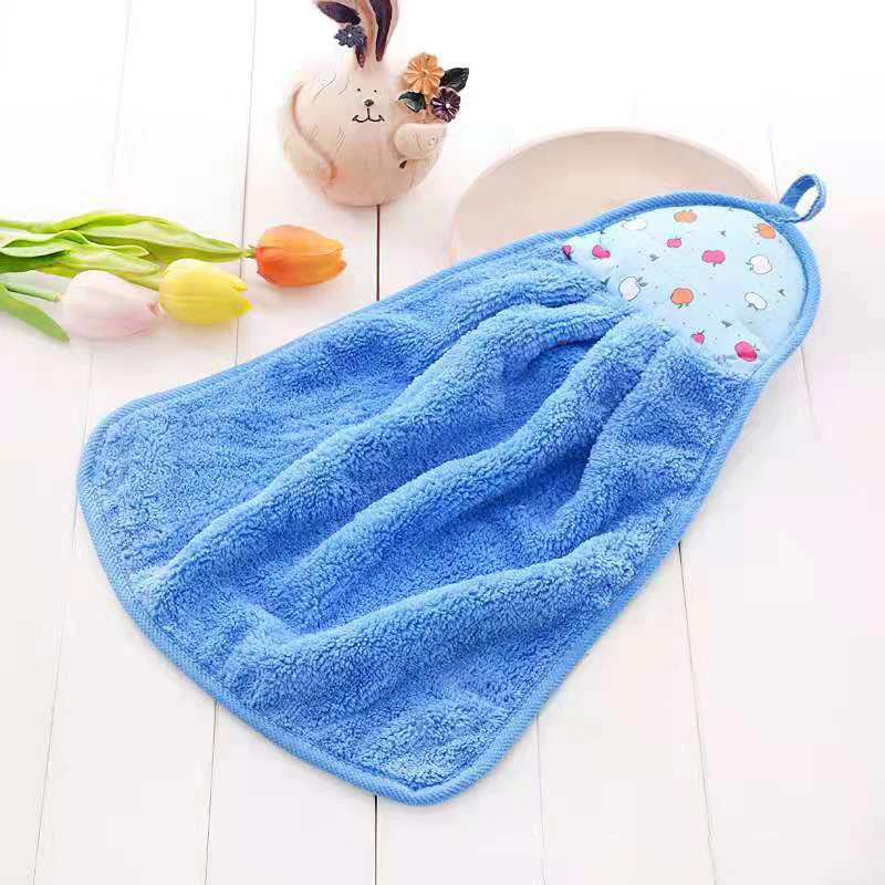 Coral Velvet Bathroom Supplies Soft Hand Towel Absorbent Cloth Dishcloths Hanging Cloth Kitchen Accessories for Women Men