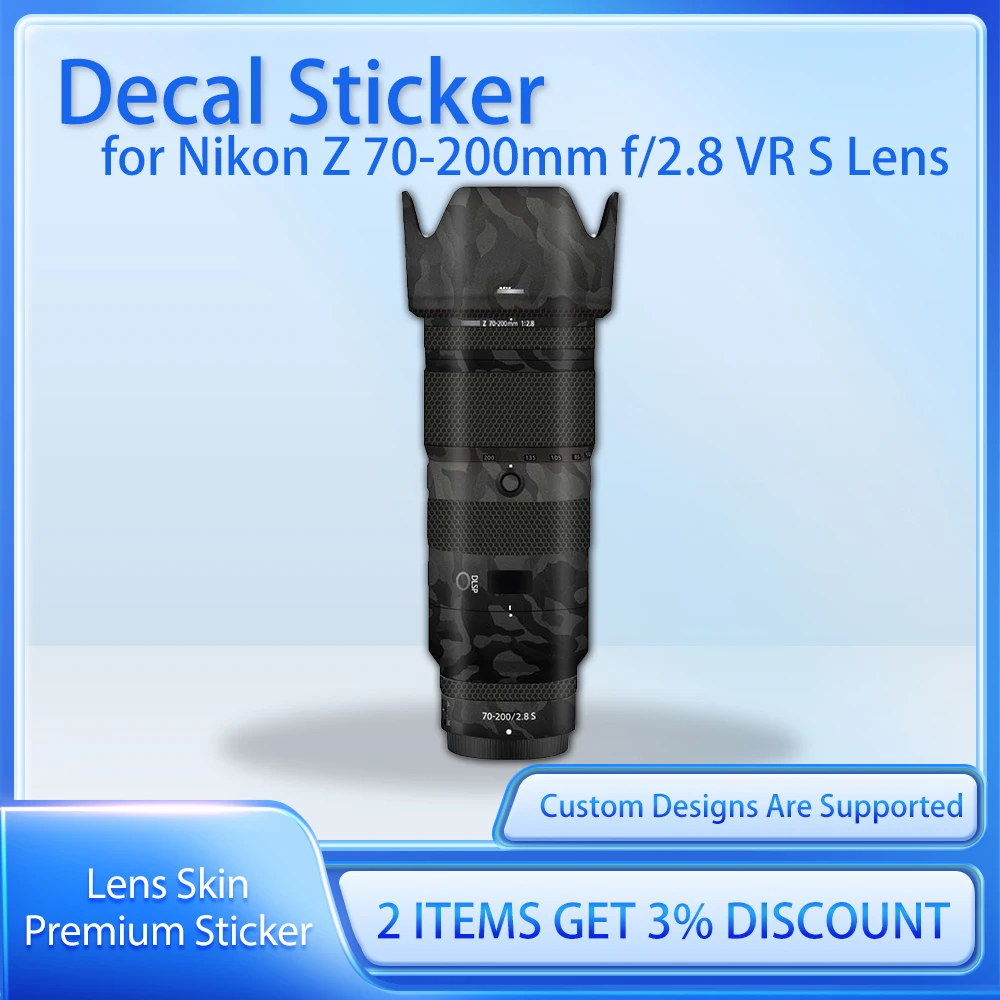 

For Nikon Z 70-200mm f/2.8 VR S Lens Sticker Z70200 Protective Film Wrap Cover For Nikkor Z 70 200F 2.8 S Lens Skins Decal Skin