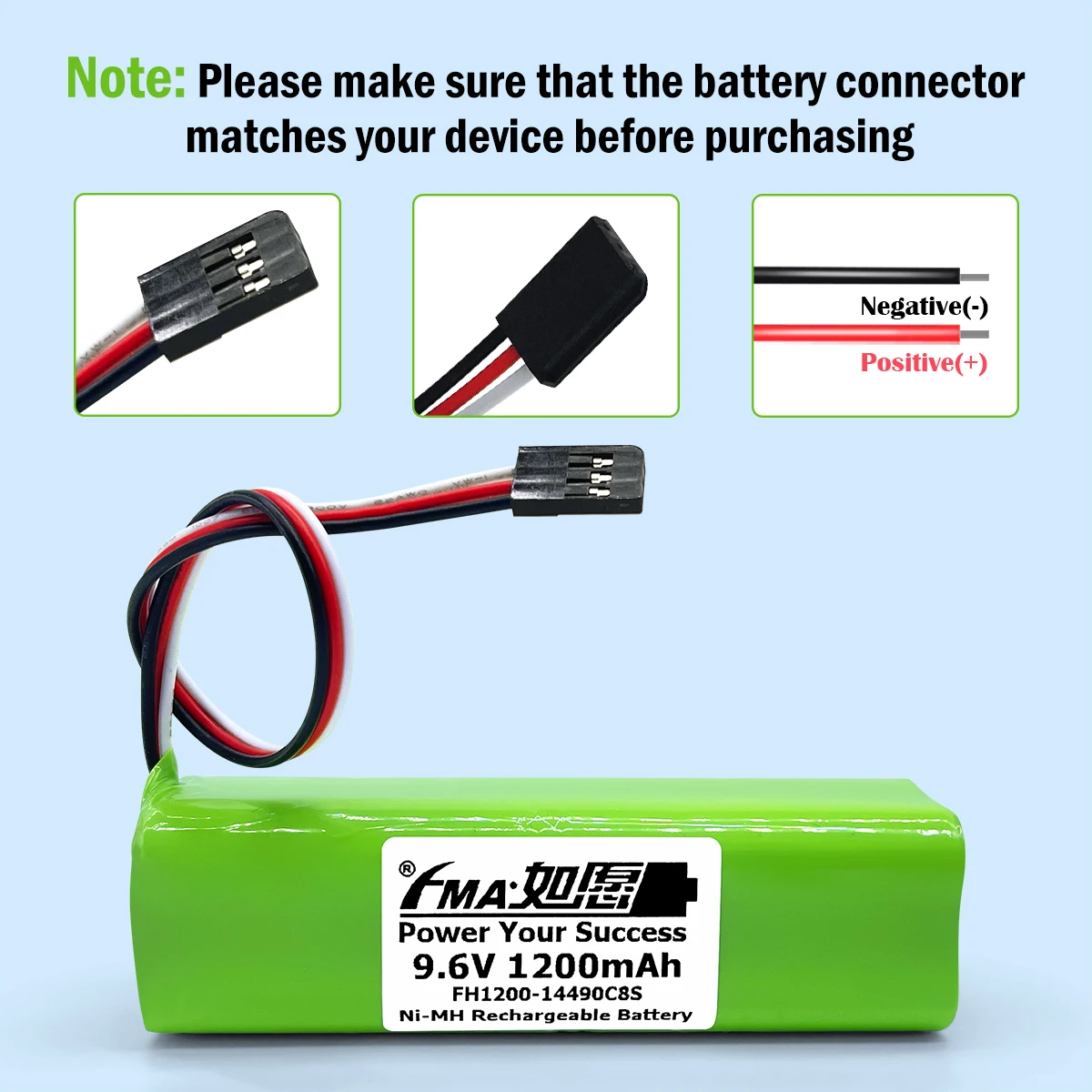 9.6V 1200mAh Ni-MH Rechargeable Battery for Remote Control Wireless transmitter Optoelectronic Luminous Voice Model Toys