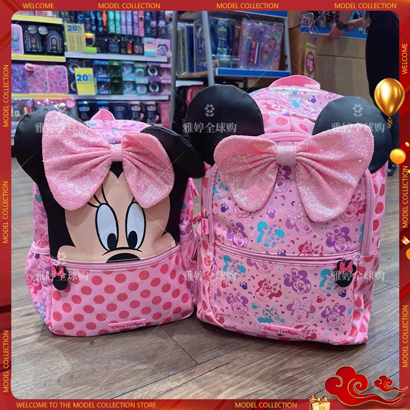 Disney Smiggle Minnie Bag Plecak w kształcie różu Szkoła podstawowa Torba na ramię dla dzieci Zestaw artykułów piśmienniczych Zestaw kubków na wodę