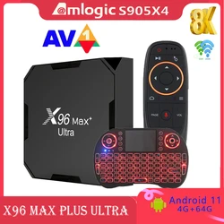 Dispositivo de TV inteligente X96 MAX Plus Ultra, decodificador con Android 11, 100M, 4GB, 64GB, 32GB, Amlogic S905X4, reproductor multimedia, Wifi, 2,4G y 5,8G, 8K