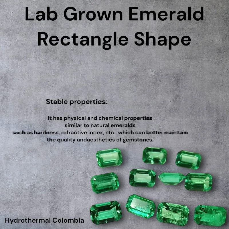 

Laboratory Emerald Rectangle Shape Hydrothermal Colombia Size 4x6mm For Diy Jewelry Making Materials Selectable AGL Certificate