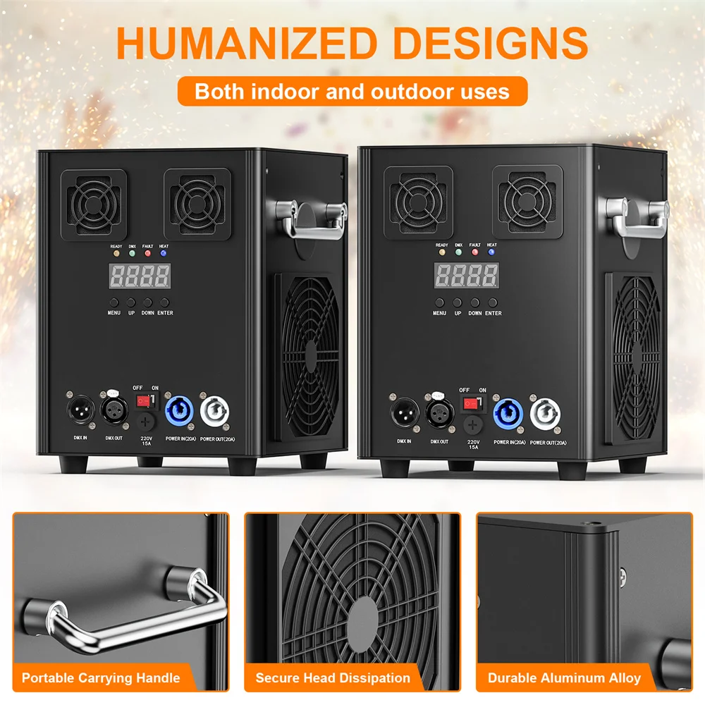 Stage Powder Spark Machine Wedding Cold Fireworks Machine DMX Control Performance Concert Spark Sprayer con telecomando