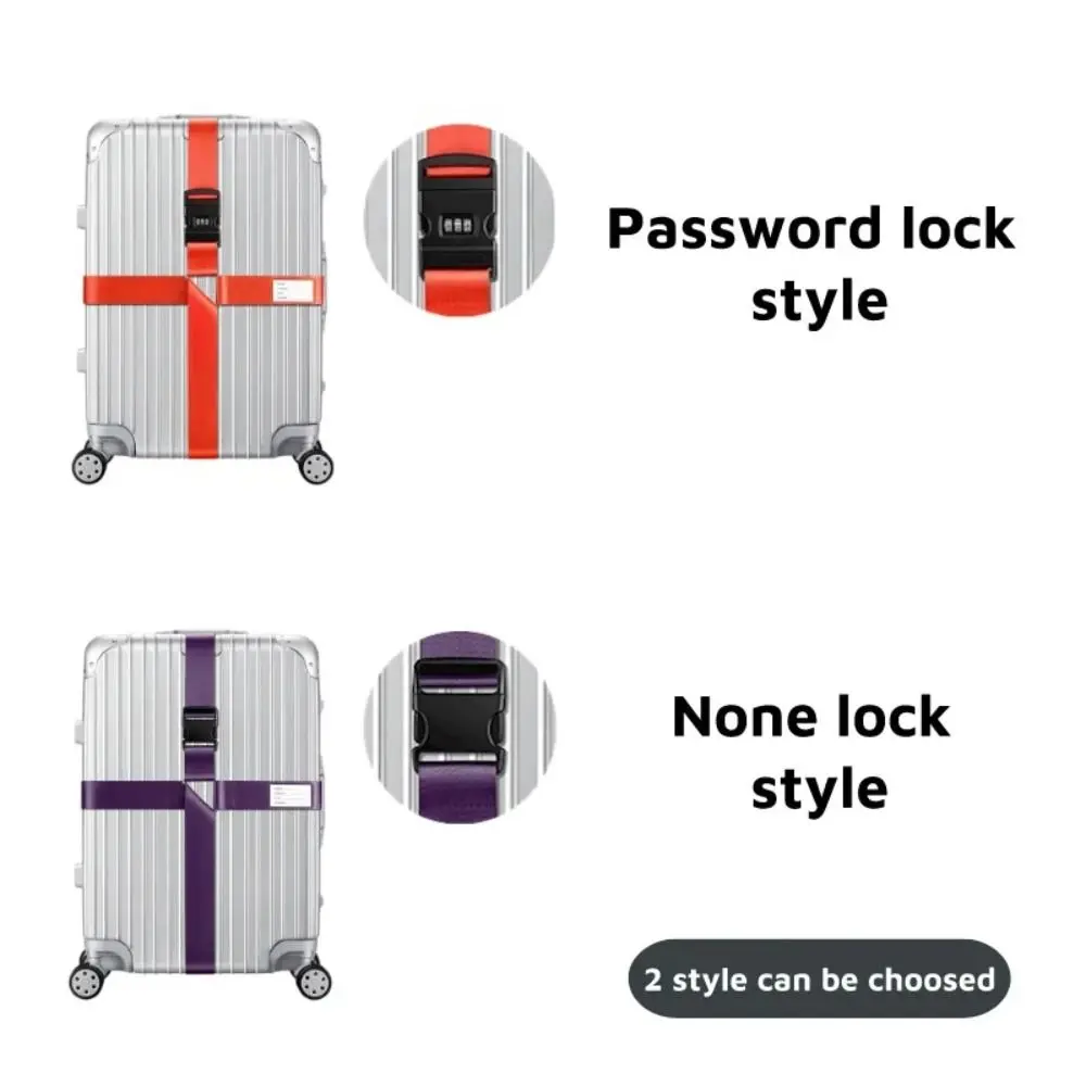 Anti-theft Luggage Buckle Cross Strap Adjustable Anti-lost Luggage Buckle Strap With Password Lock Packing Travel Accessories