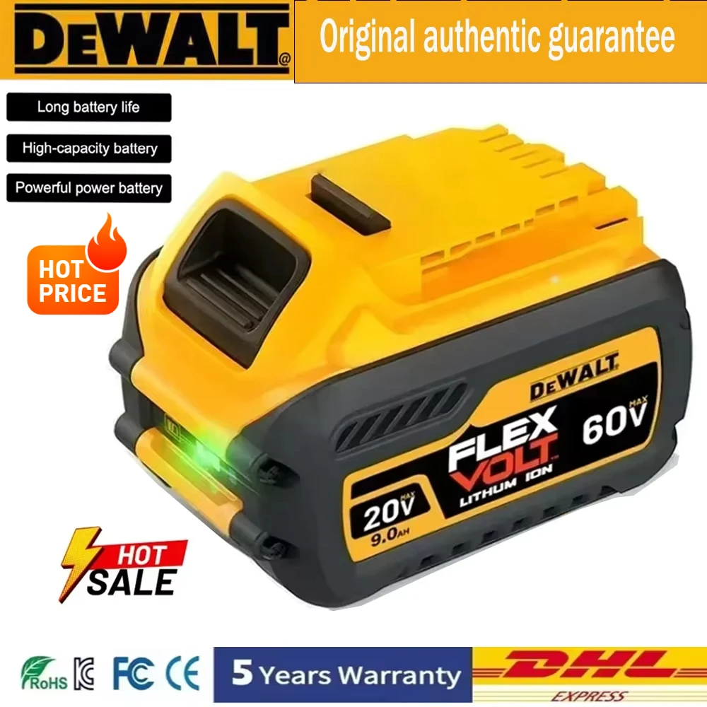 Dewalt 20V 60V 9.0Ah rechargeable battery, NEW original Dewalt 220V DCB206, DCB205, DCB200, DCB609 power tool battery& charger,