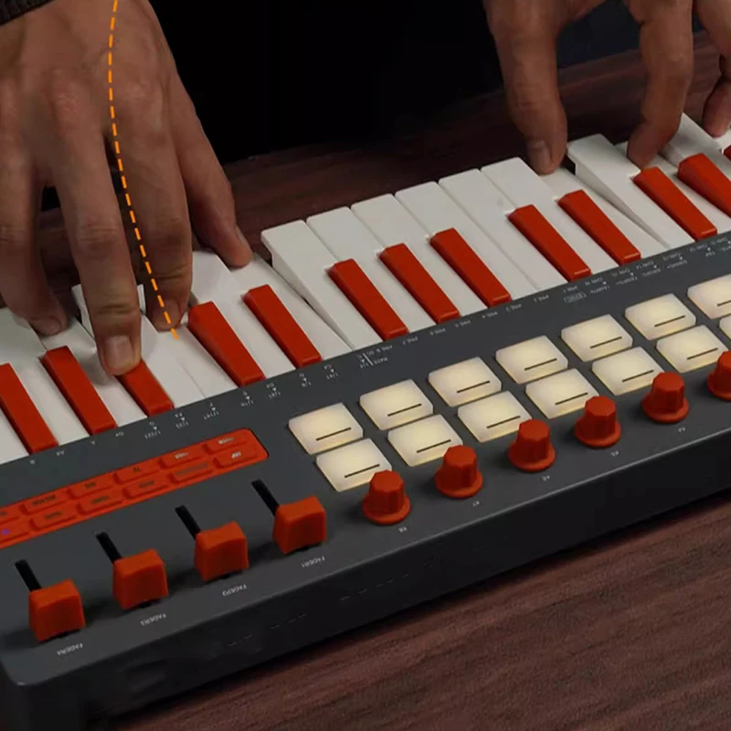 37 مفتاح MIDI لوحة المفاتيح المحمولة بلوتوث قرع الوسادة تحكم متعددة الوظائف منظم المركب قوة الاستشعار لوحات المفاتيح
