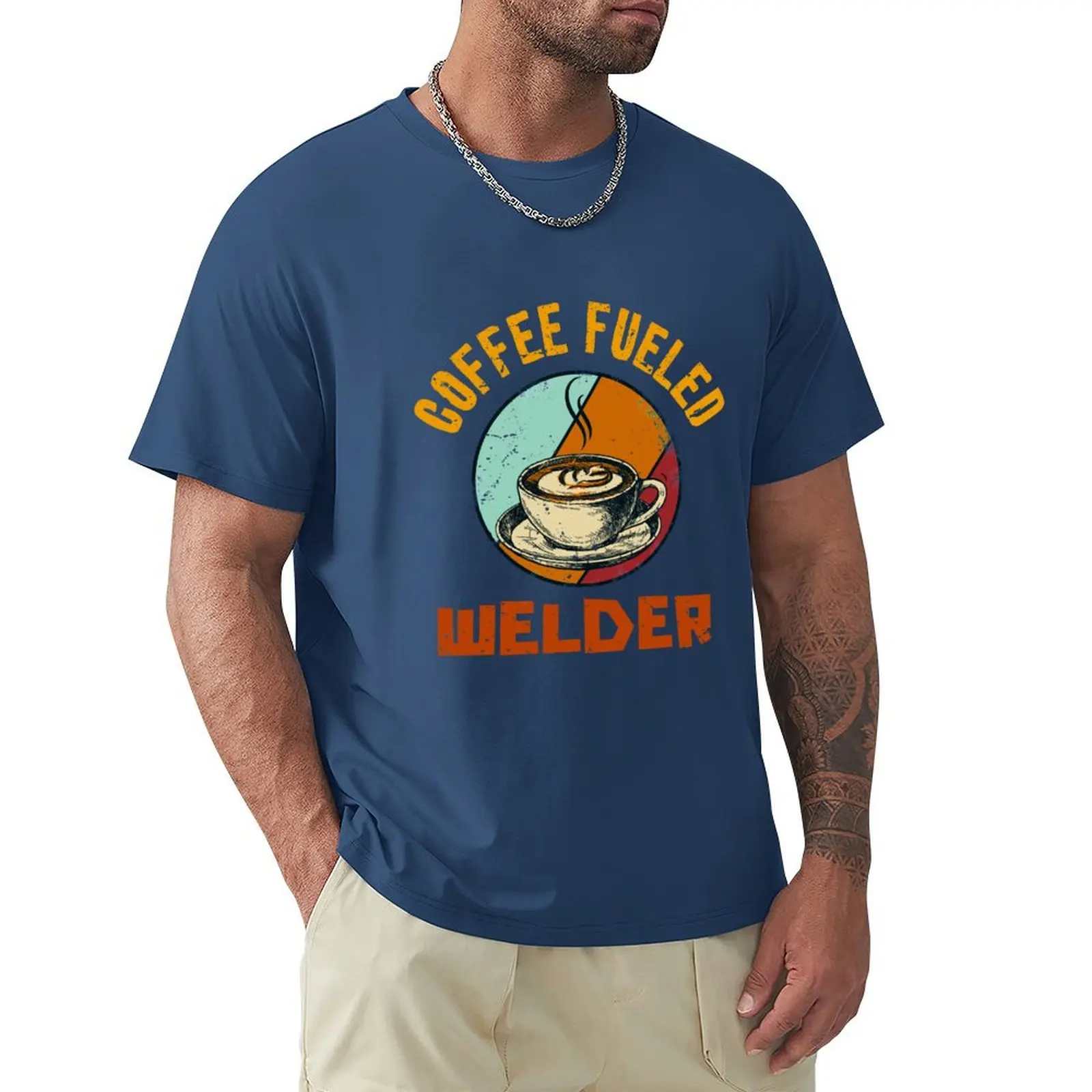 Coffee Fueled Welder T-Shirt Aesthetic clothing vintage clothes sweat tops mens workout shirts