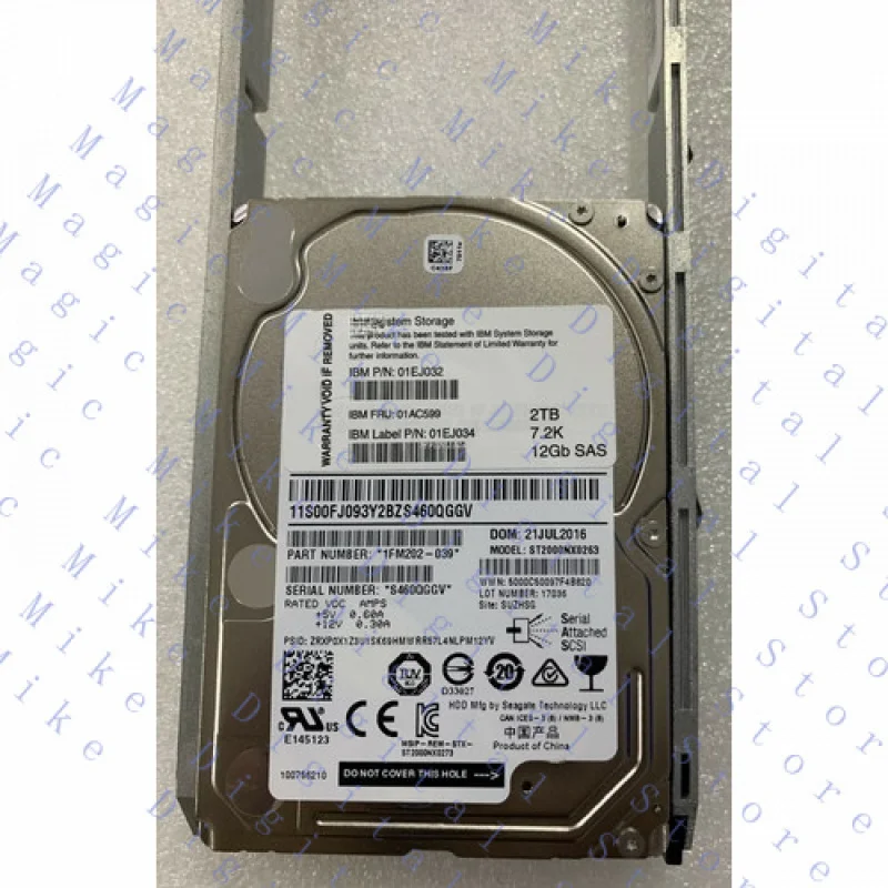

UU ДЛЯ IBM 01EJ032 01AC599 01EJ034 2T 2TB SAS 2.5 V5000 Gen2 Жесткий диск HDD