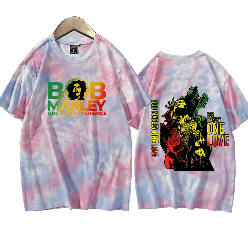 Bob Marley 2024 Tie Dye Shirts Unisex Round Neck Short Sleeve Popular Music T-Shirt