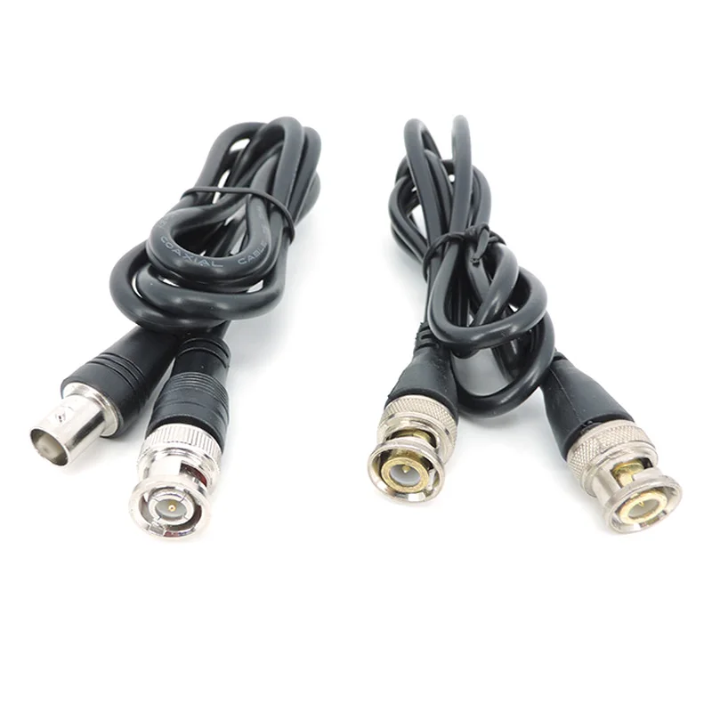 BNC adaptor laki-laki ke Perempuan, kabel kepala ganda 0.5M 1m 2m 3meter konektor video ekstensi kawat Pigtail untuk kamera CCTV tv q1