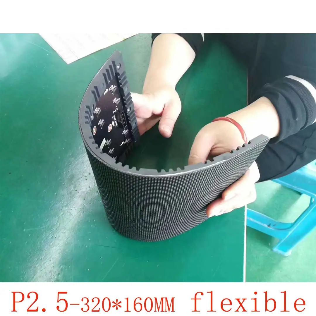P2.5 Flexible Display cambered Indoor Module 320x160mm 64s 3840Hz Full Color LED Advertising Screen Panel Computer Phone Control