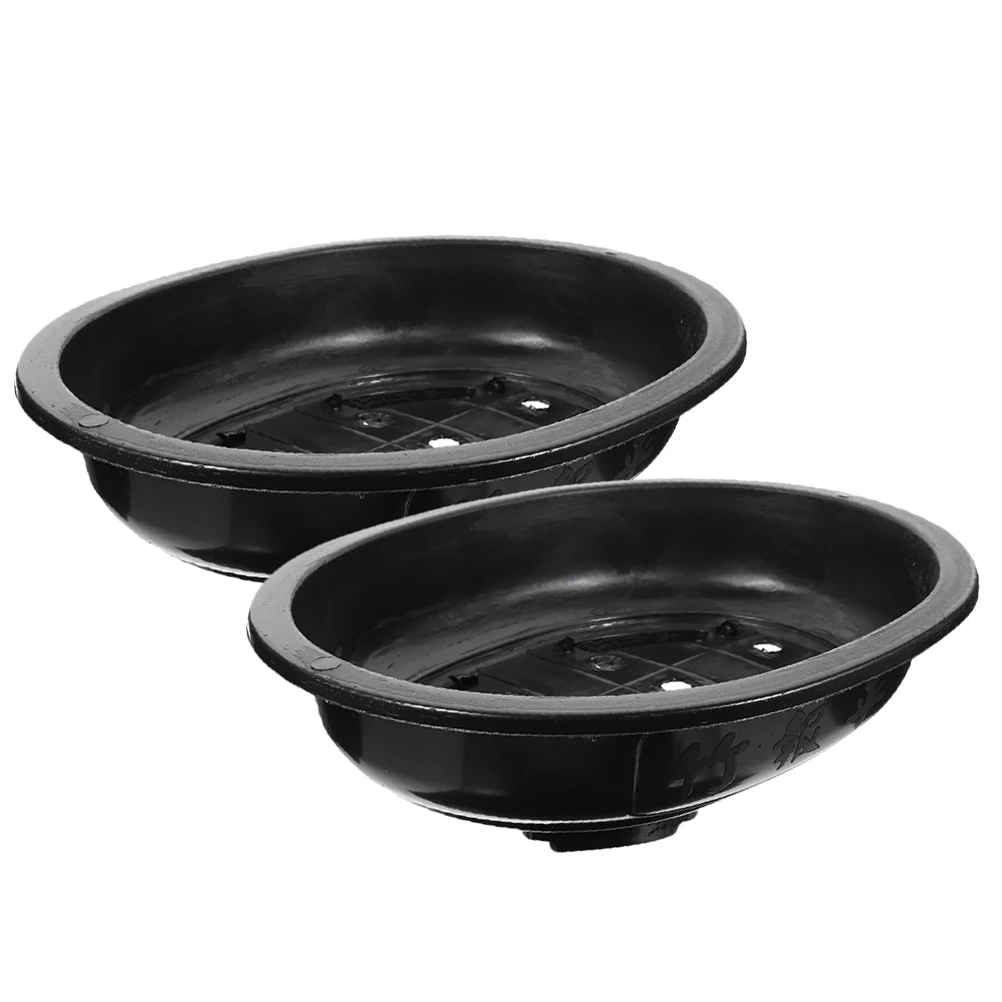 

2 Pcs Large Flower Pots Planters Bonsai Pot Nursery Holder Simple Plastic Planter Garden Supply Household Decor