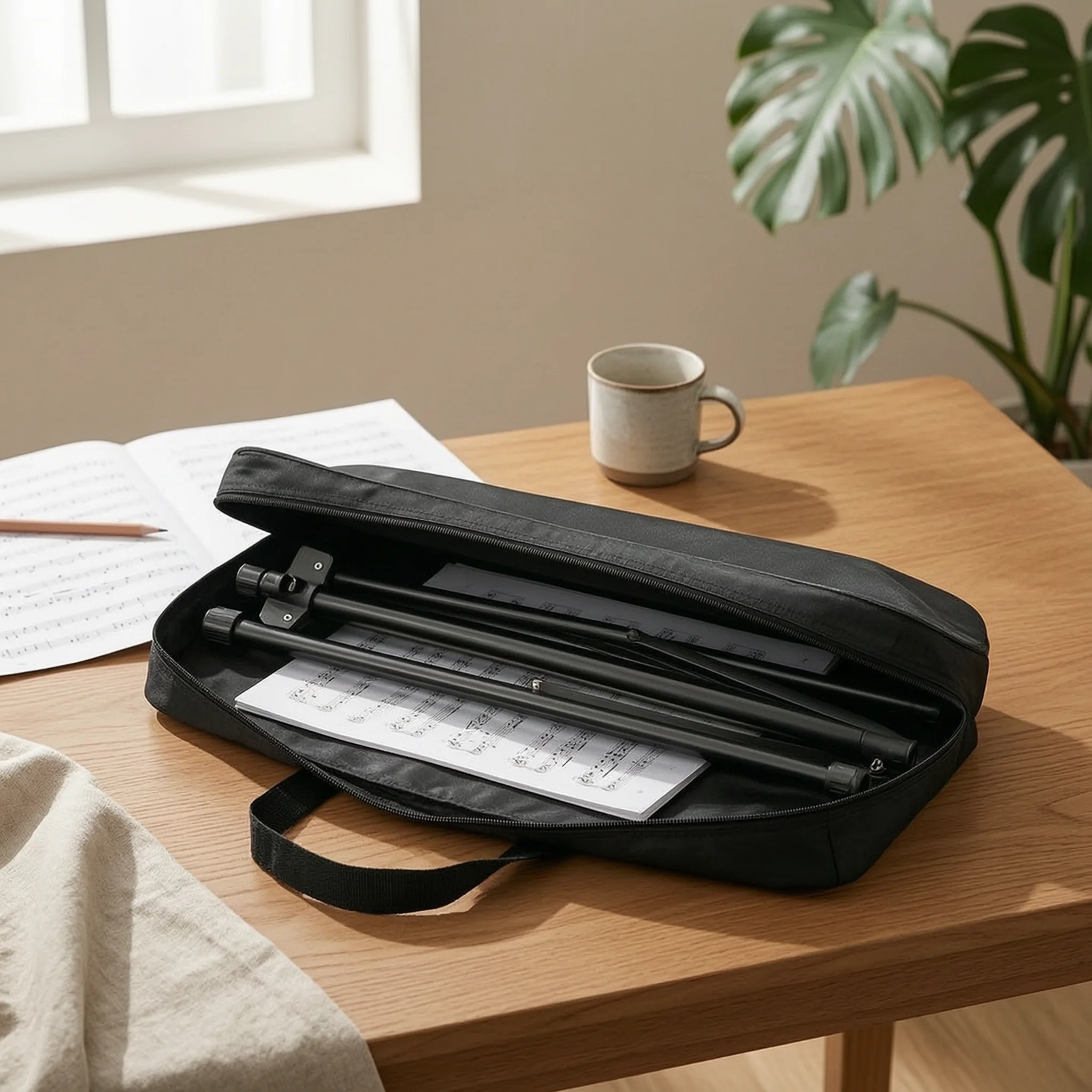 

Music Stand Bag Portable Music Stand Carrying Bag Instrument Gear Zipper Closure Water Resistant Sports Brand for Rehearsal