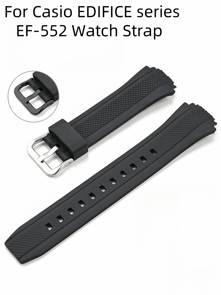 Resin TPU Watch Strap For Casio EDIFICE Series 5119 EF-552 Sports Waterproof Sweatproof  Silicone 19mm Watch Band Men Bracelet