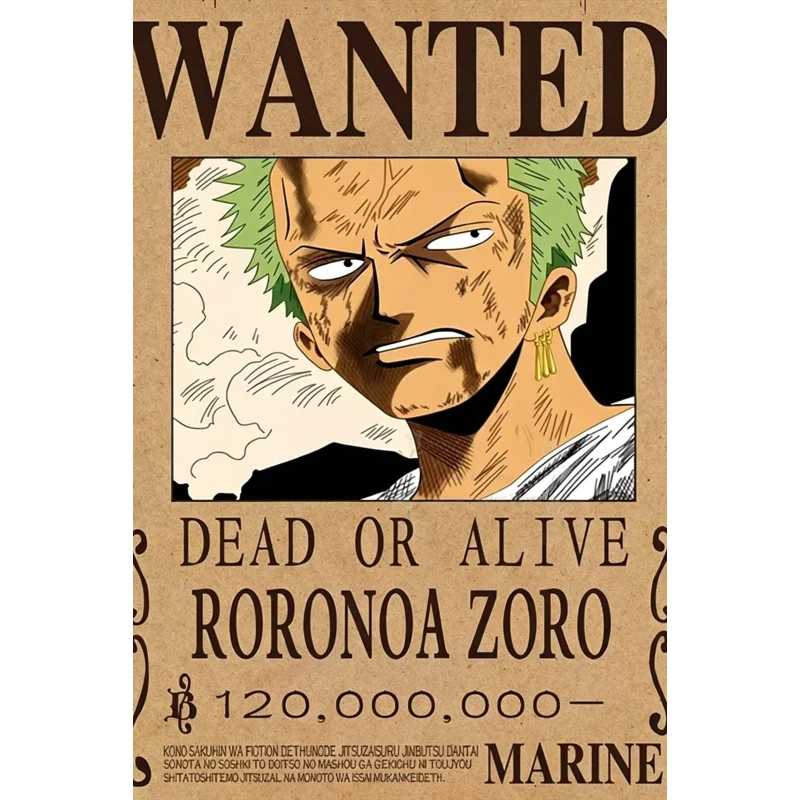 One Piece Wanted Poster Leinwanddruck Bild Wandkunst Kopfgeld Anime Wandbild Schlafzimmer Wanddekoration Luffy Zoro Wohnzimmer Heimdekoration