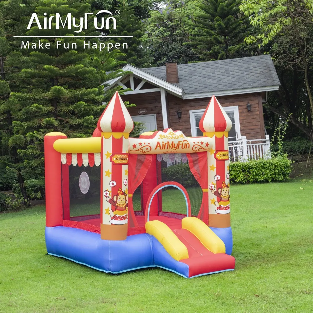 AMF Inflatable Bouncy Castle Bounce House for Kids, Indoor/Outdoor Inflatable Slide Bounce House Combo Kids Family Toys