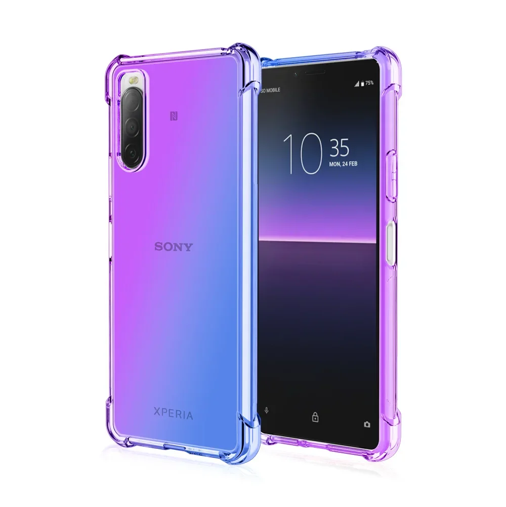 Shockproof Air-Bag Case for for Sony Xperia 10 1 VI 5 V IV III II Ace 8 Gradient TPU Silicone Cover Four Corners Anti-Drop Shell view 2