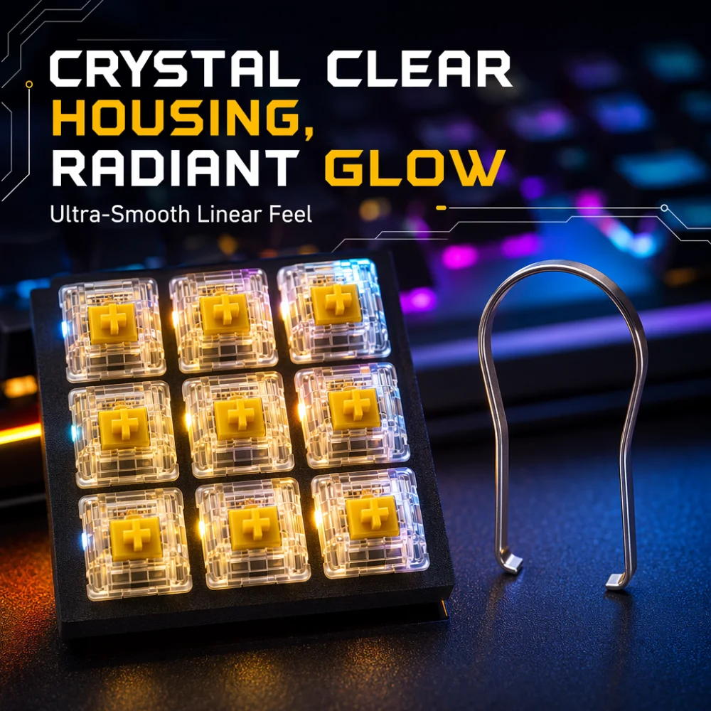 iTLYMechanical keyboard switch cross-shaped linear yellow switch3Mechanical keyboard replacementDIYChange shaft3DPrint