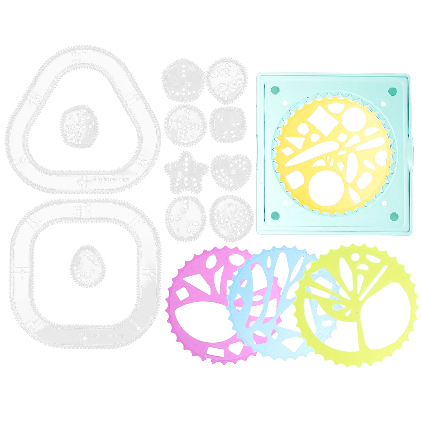 

2Sets Multi-Use Painting Stencils Plastic Templates for DIY Crafts Drawing Spray Paint Stencils Creative Decorative
