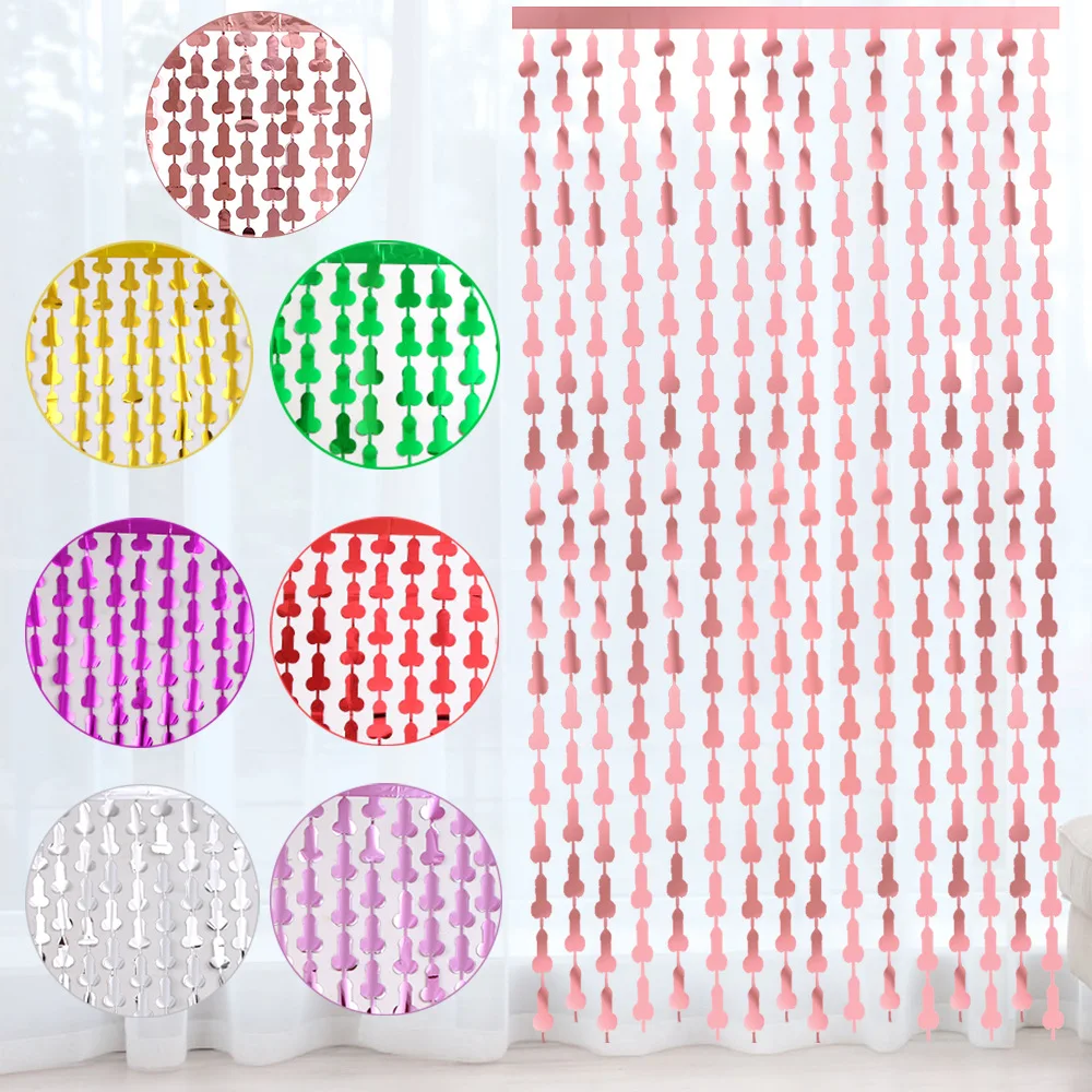 1*2m New Single Party Rain Curtain Wedding Night Birthday Background Wall Decoration Wedding Scene Layout Penis Rain Curtain