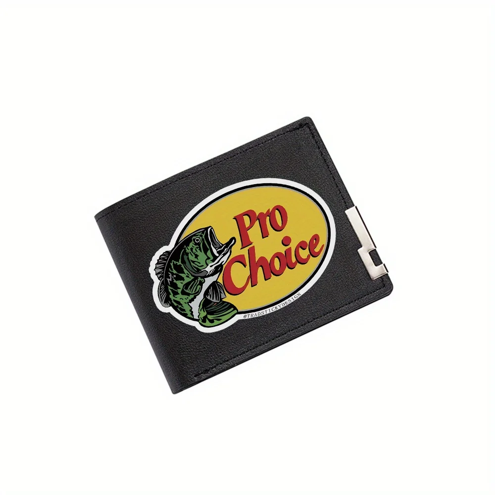 

Логотип Fish Pro Choice, дизайнерская этикетка, мужской кошелек с принтом, простой современный стильный деловой рождественский кошелек для отца и бойфренда