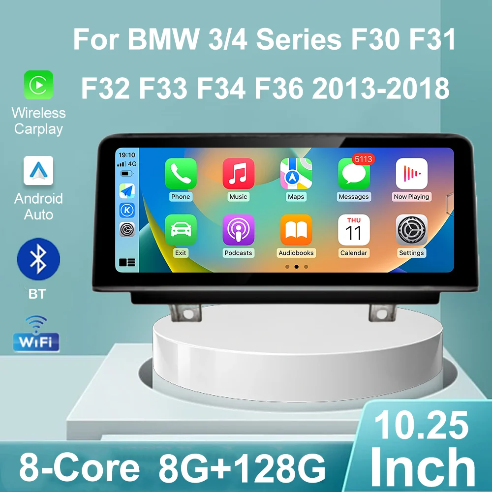 10.25 \'\' for BMW 3/4 Series F30 F31 F32 F33 F34 F36 2013 - 2018 NBT System Car Mulltmedia Player GPS Android OS WiFi DSP Stereo