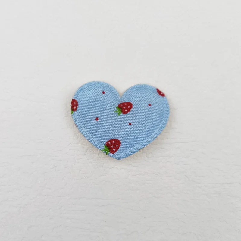 Niedliche gepolsterte Erdbeerherz-Applikation, Kinder-Stirnband-Accessoires, Schuhe, Hüte Dekorationsaufnäher, 60 Stück – Detail 8
