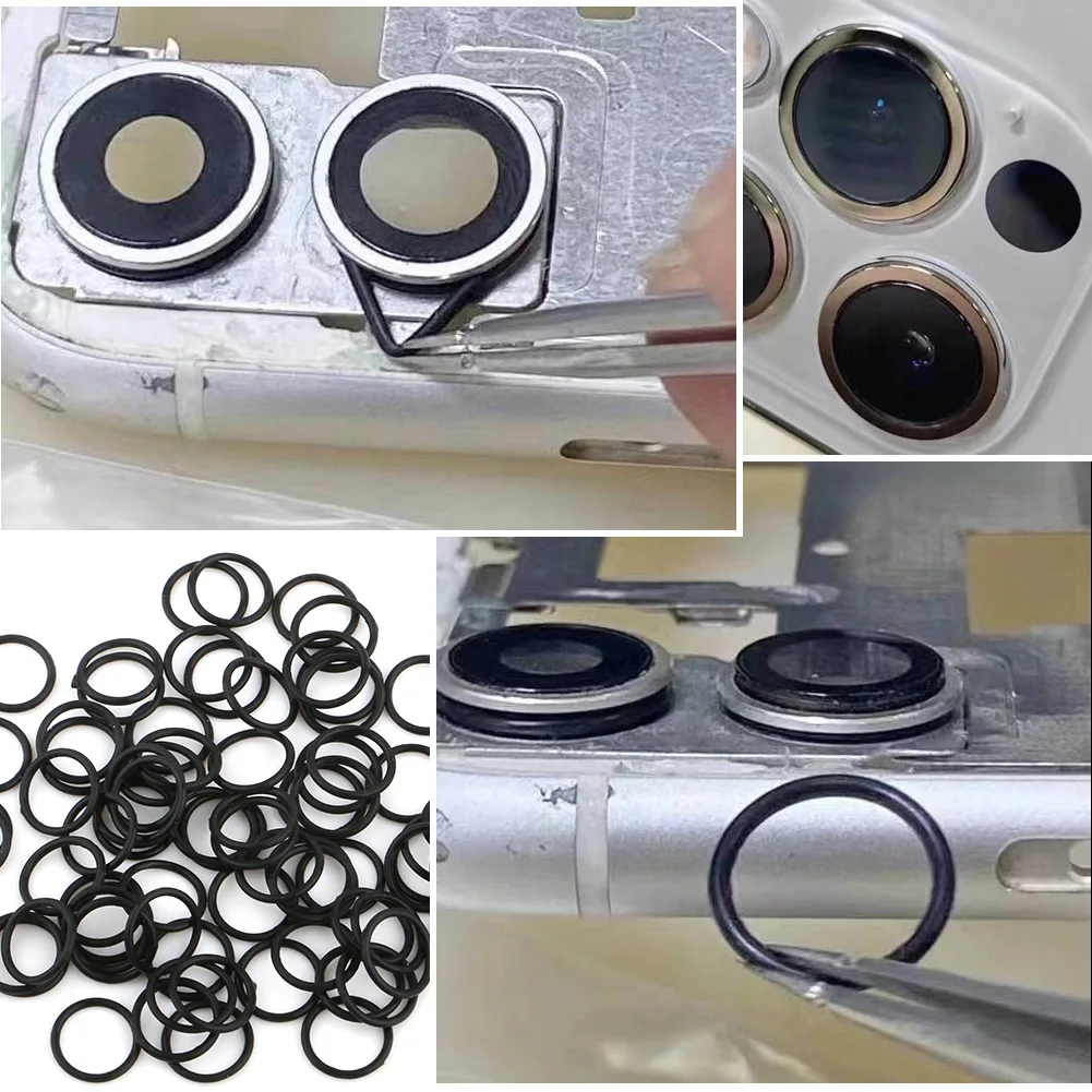 100 Pcs for iPhone X/11/12/13phone hole O-ring rear glass camera rubber ring waterproof rubber ring 11phase head frame sinking