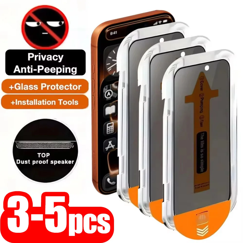 3-5PCS Privacy Dust Free Easy Install Screen Protector For Samsung Galaxy S26 Ultra S25 FE S24 Plus S23 Anti Spy Tempered Glass