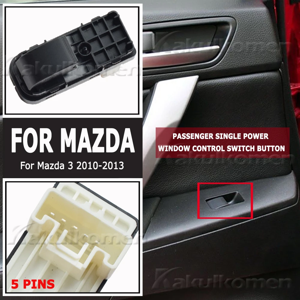 BBM2-66-370 Front Right Passenger Power Window Control Switch Button for 2010 2011 2012 2013 Mazda 3 BBM266370 Car Accessories
