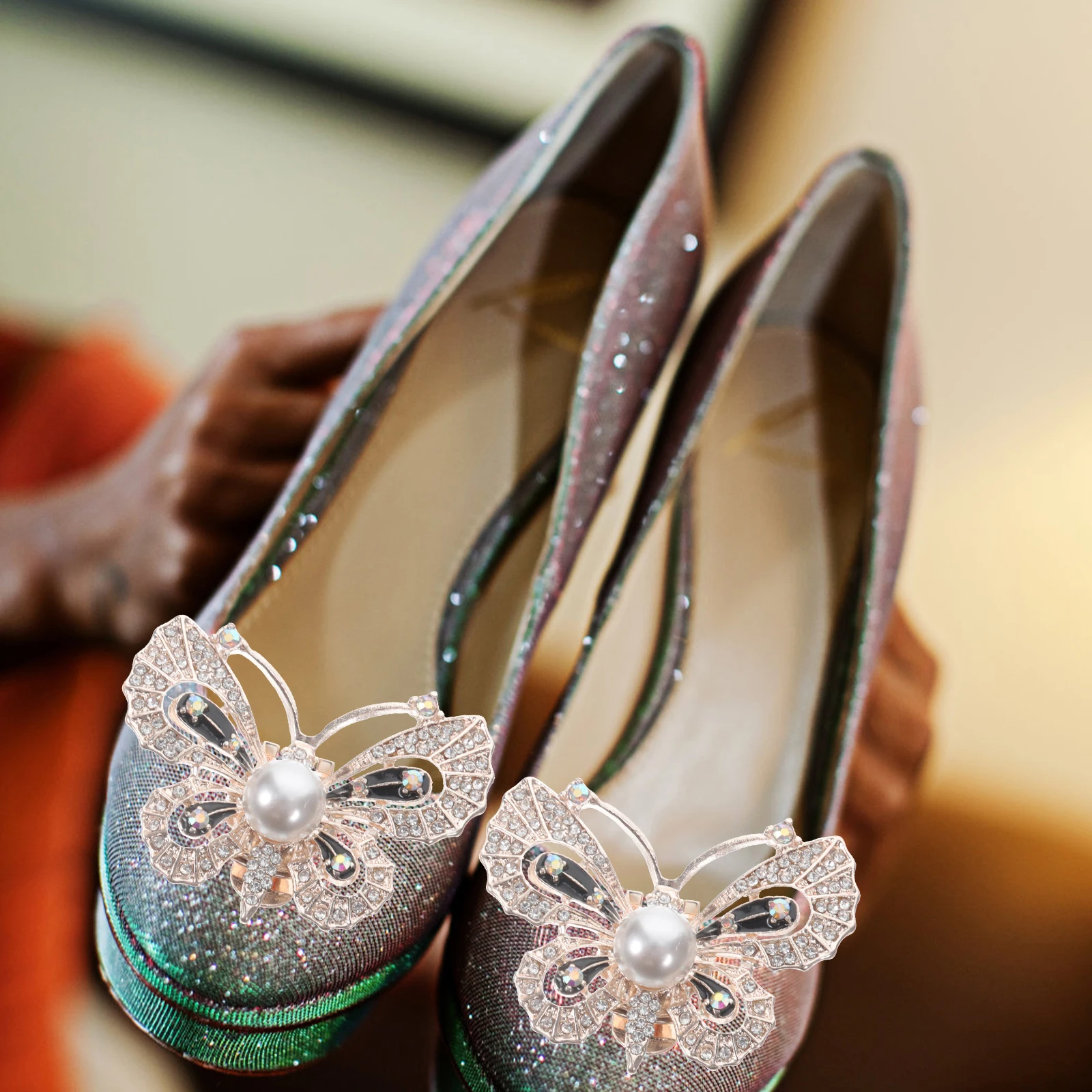 

2 Pcs Shoes High Heels Accessories Decoration Clips Women Environmental Protection Zinc Alloy Decorations Miss Bridal