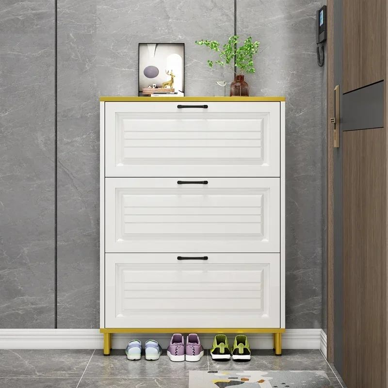 Household Door-to-door Tipping Bucket Type Small-sized Porch Cabinet Accommodates Narrow and Space-saving Shoe Racks.