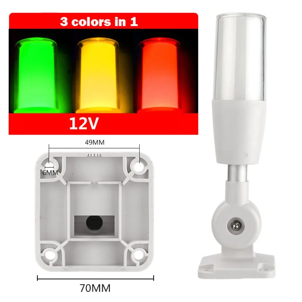 

Three-Color LED Signal Indicator Lamp Steady Flashing with Buzzer Alarm Smart Warning Light DC12V/24V/AC220V Alarm Lamp