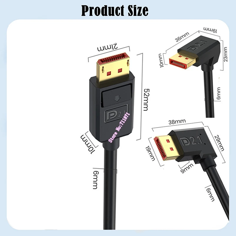 2.1 نسخة 16K DisplayPort كابل خط 90 درجة الزاوية اليمنى الكوع ذكر إلى ذكر DisplayPort DP الصوت والفيديو خط الحبل سلك كابل