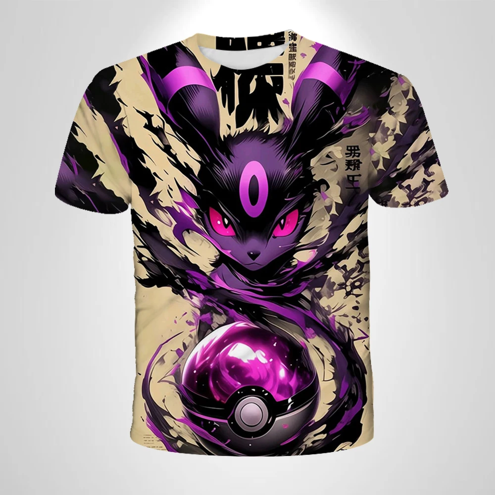 Camiseta Pokémon 3D con dibujos animados de Pikachu, top informal de moda, transpirable, adecuada para niños y niñas, pijamas, regalo de cumpleaños.