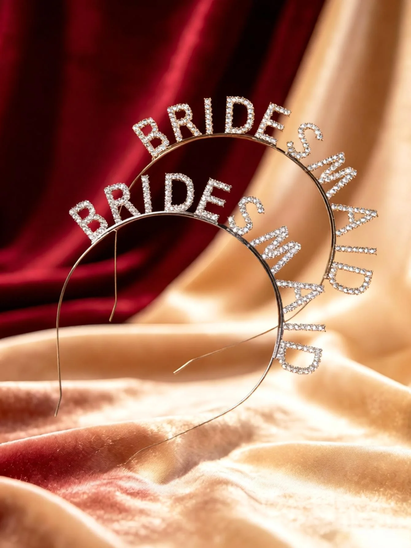 New Fashionable Bride and Bridesmaid Alloy Rhinestone Headband Holiday Party Banquet Letter Accessories