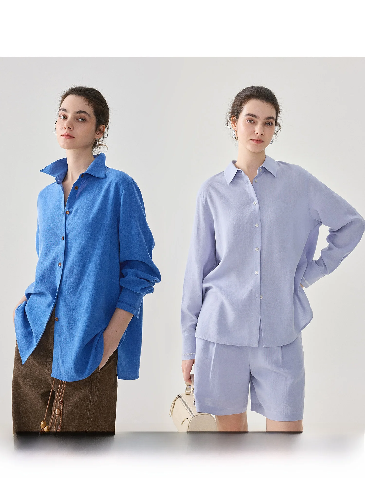 

Casual Linen irt Jaet Women's Spring New Sle Layering Loose Commute Elegance Top Breathable Long Sve Button up