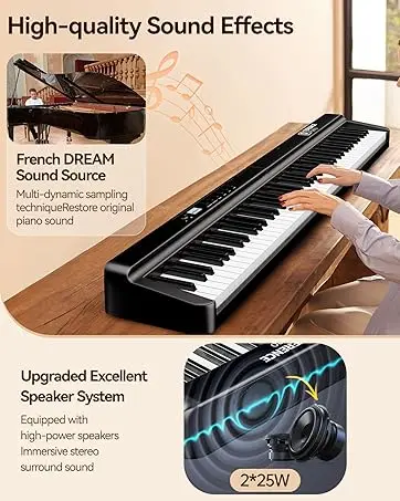 TERENCE V30 Folding Piano 88鍵盤 Amazon | TERENCE 電子ピアノ 88鍵盤 折りたたみ式 タッチ