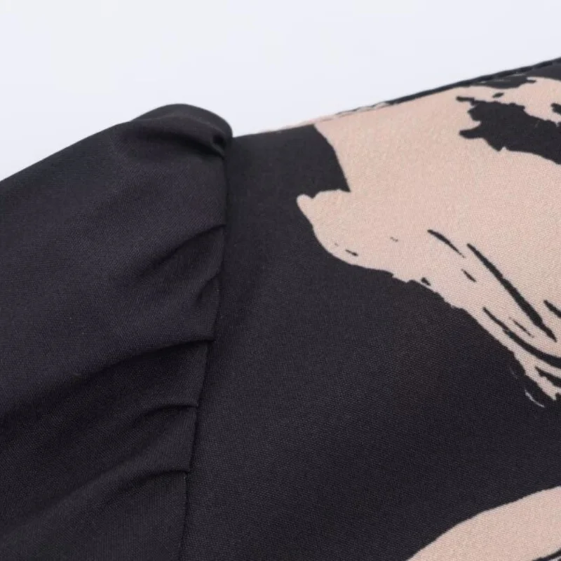 Abito da donna per le vacanze estive, taglio in vita, stampa floreale, orlo con volant, abito longuette a strati, vacanza al mare