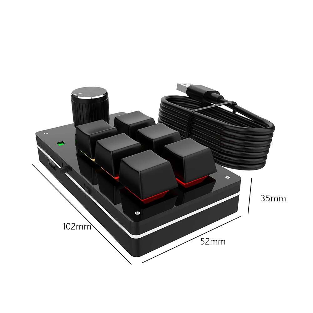 Tastiera Macro 6 tasti + 1 manopola tastiera meccanica Hot Swap tastiera personalizzata Mini tastiera da gioco Mini tastiera per gioco PS