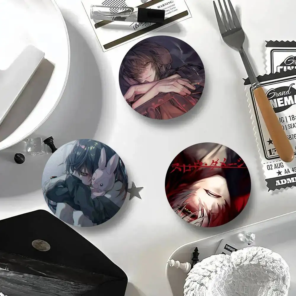 T-Towa Slow Damage Anime Cartoon Style Badge Brooches On Backpack Decoration Round Enamel Pins For Accessorys