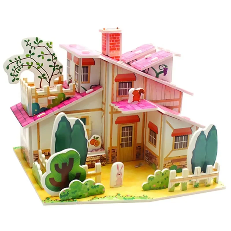 3D Foam Paper Farmhouse Model DIY Educational Toy Small House Building Kit Creative Gift for Kids Handmade Craft Project
