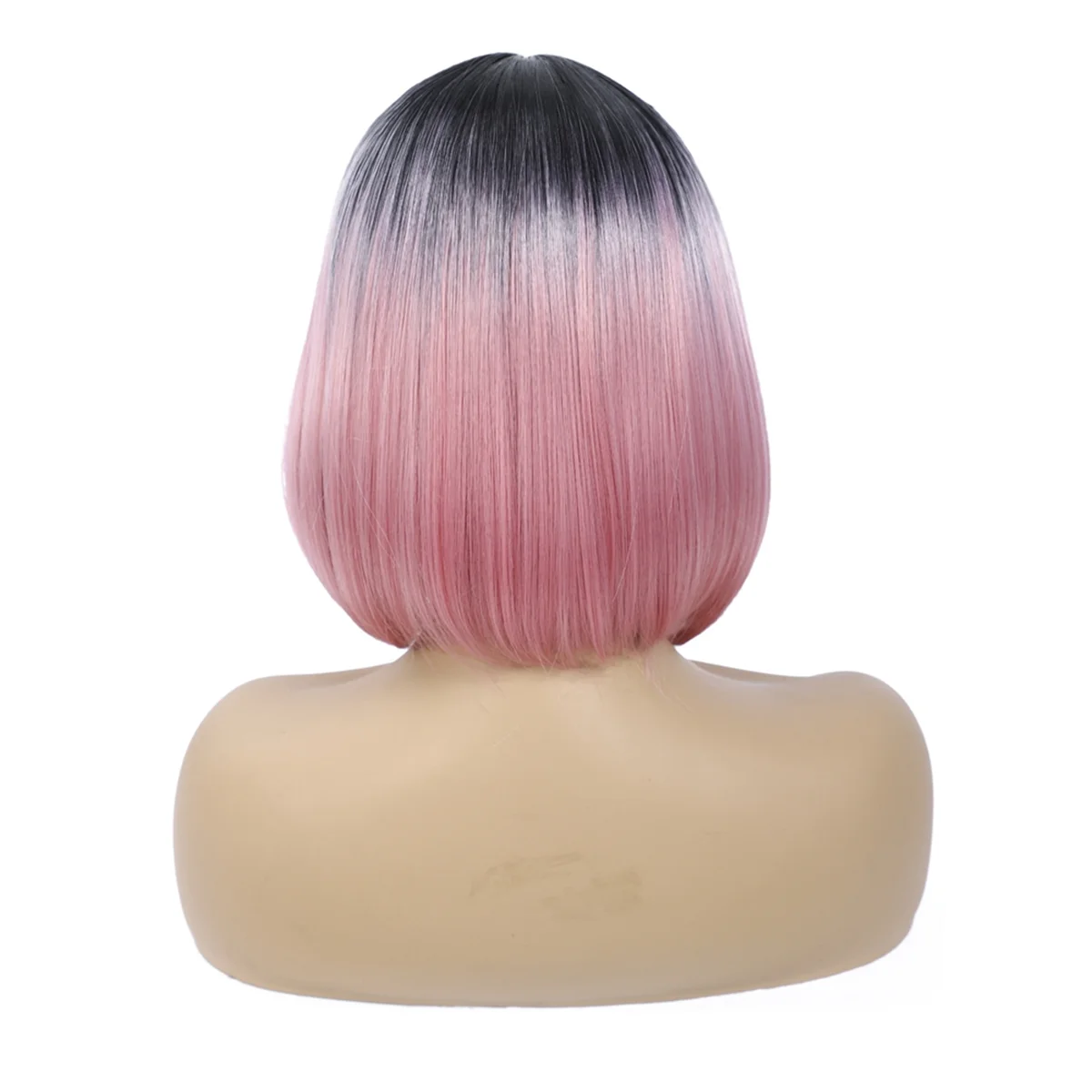 A72Z  Fashion Wig Short Hair Middle Parted Color Chemical Fiber High Temperature Silk Ladies Wig Covering,C