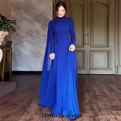 Customized Exquisite Long Sleeve A-line Evening Dress Charming Sexy Prom Dress Zipper Beading Party Gown вечернее платье