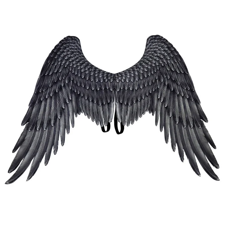 Halloween 3D Angel Wings kostium z elastyczne paski impreza z okazji Halloween Mardi Gras pierzaste skrzydło dla dorosłych dziecko akcesoria Cosplay