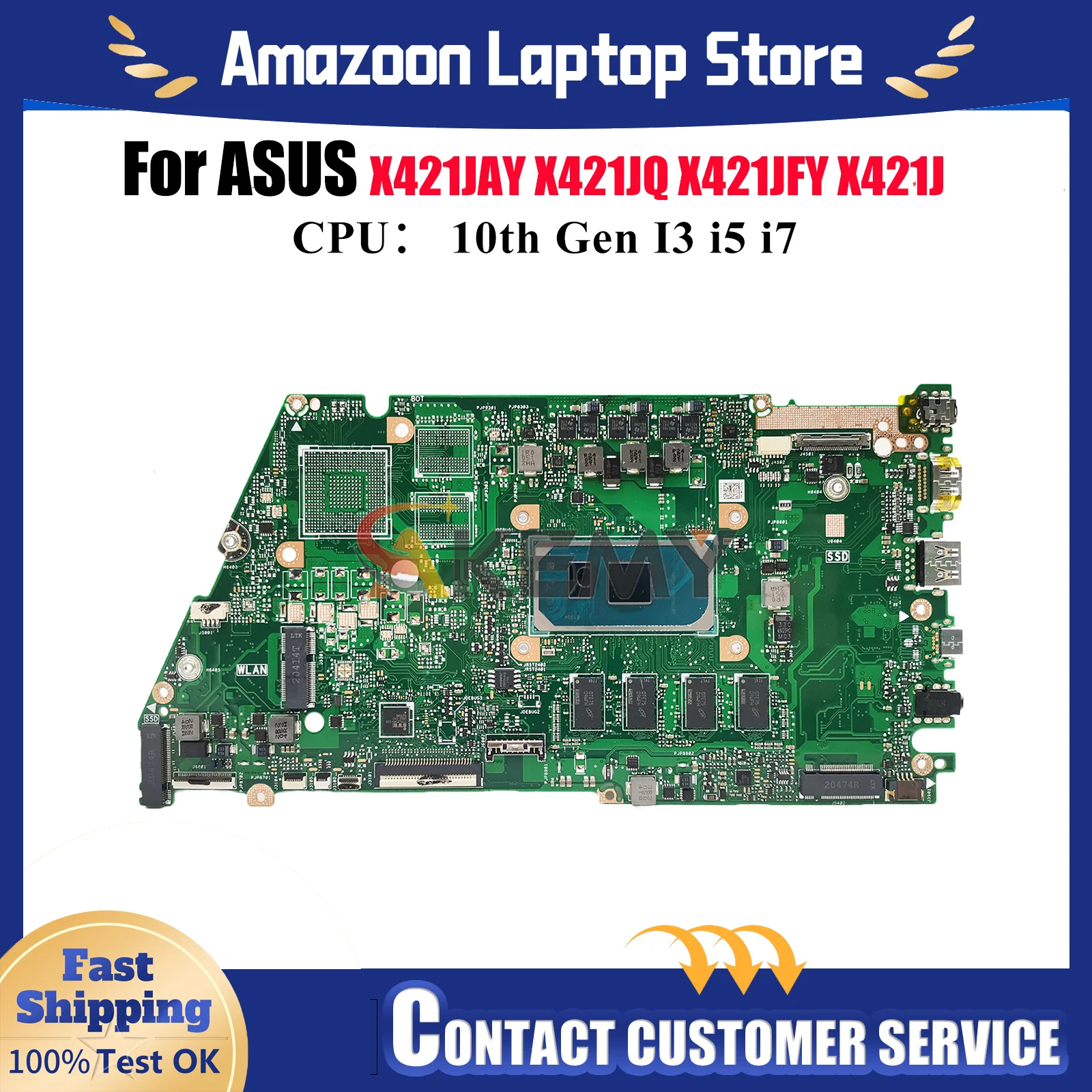 

X421JA Материнская плата для ноутбука ASUS X421JP X421JFY R421J X421J I421J S433J X413J X421JQ X421JAY Материнская плата с 10-го поколения I3 i5 i7