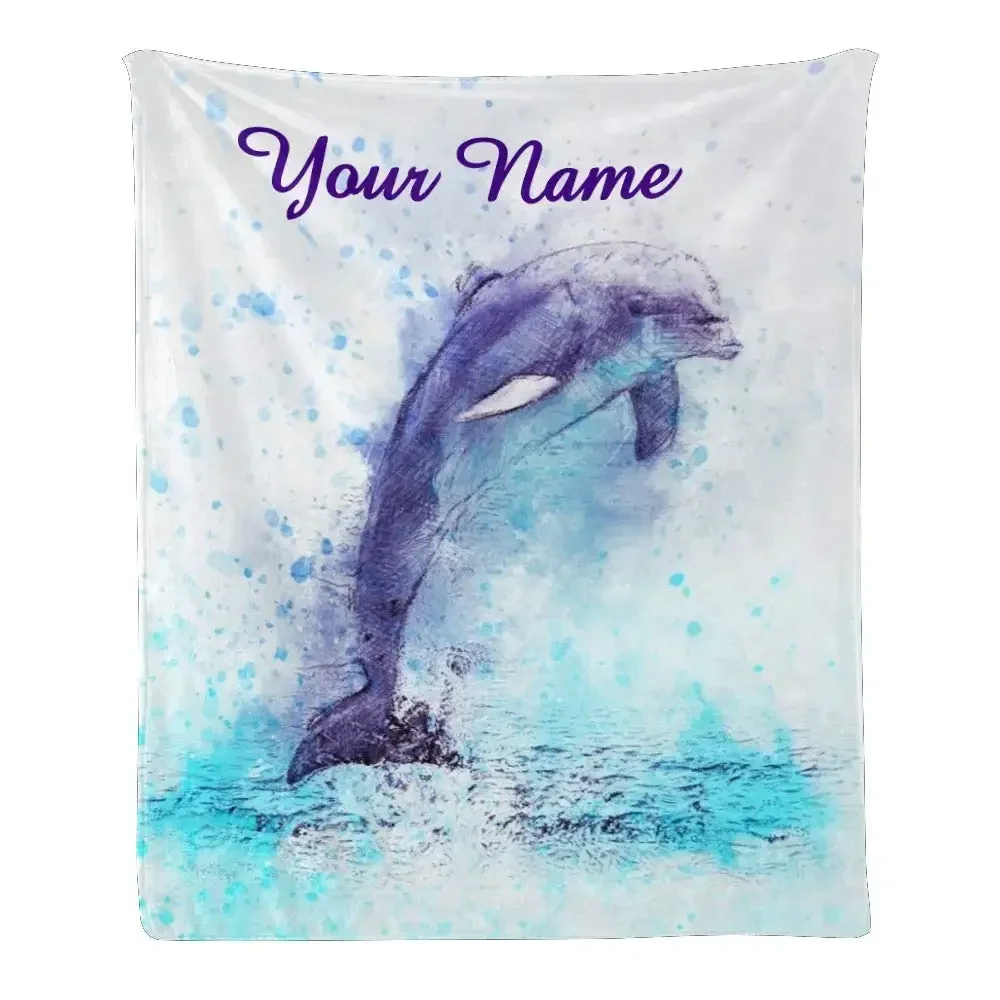 

Dolphin Throw Blanket, Soft for Girl Kid Teens Adults, Fleece Cute Warm Cozy Bed Crib or Couch