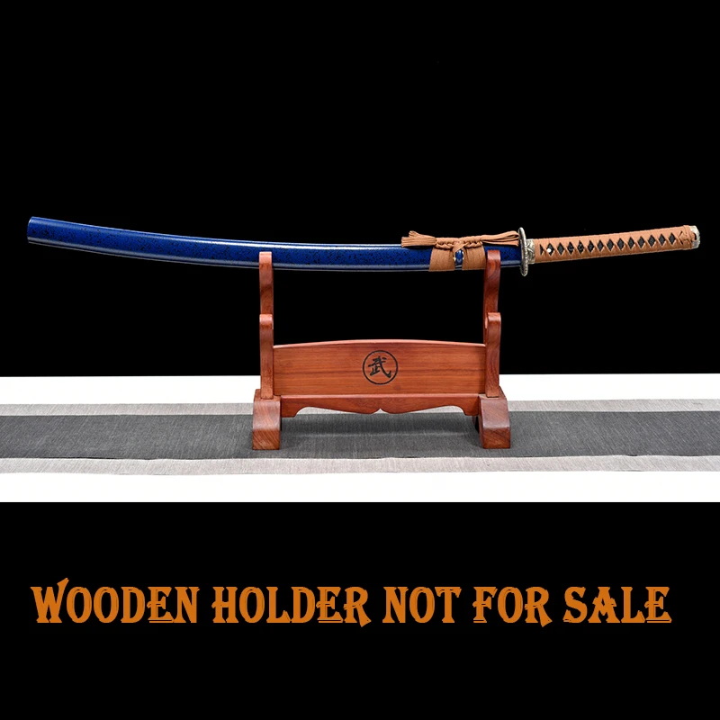 Handed Wooden Sword, Japanese Iaito Training Sword, Japanese Katana, Blue Saya, Practical Sword, Type U, Metal Tsuba