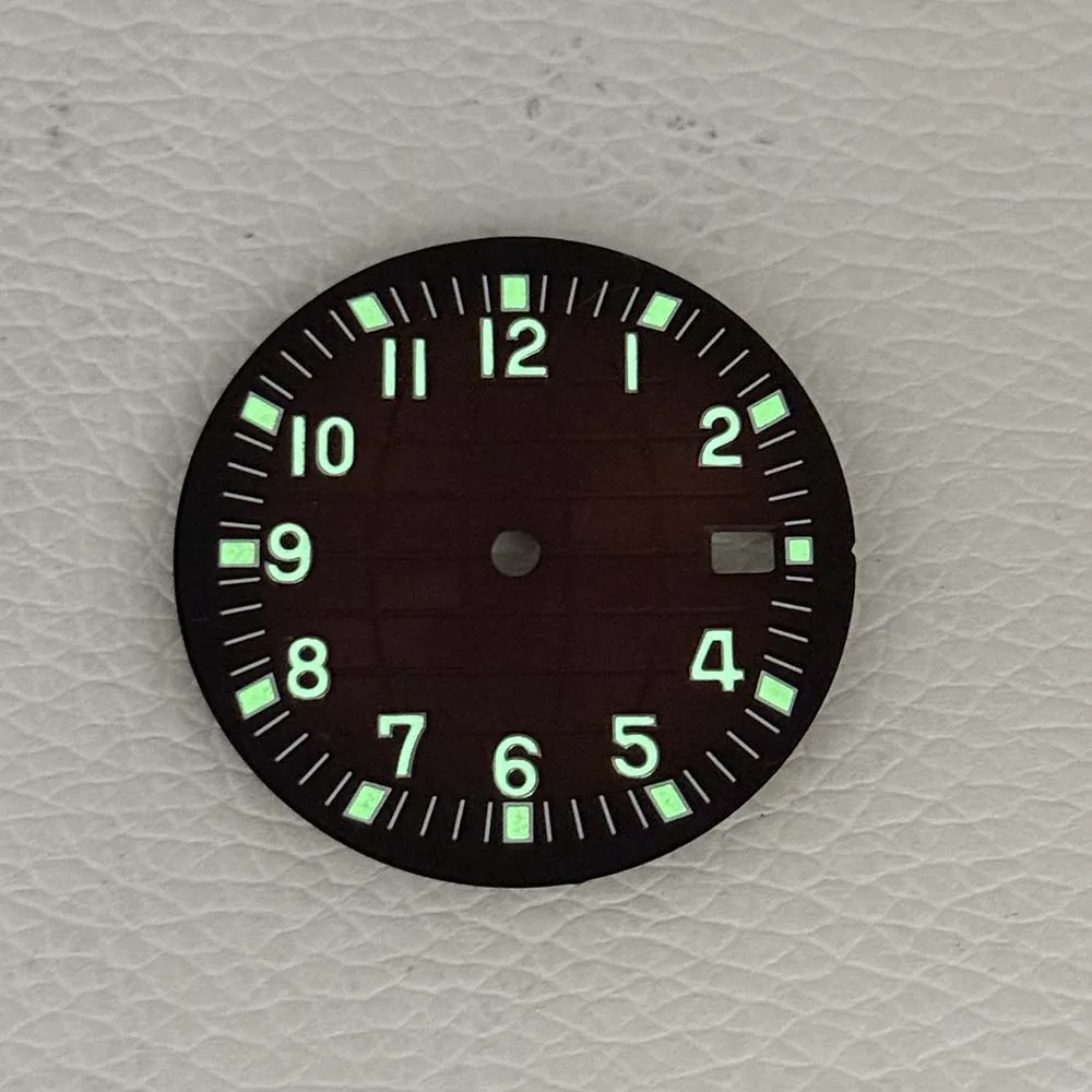 29.8mm green glowing N H35 dial No logo watch accessories customized dial watch parts