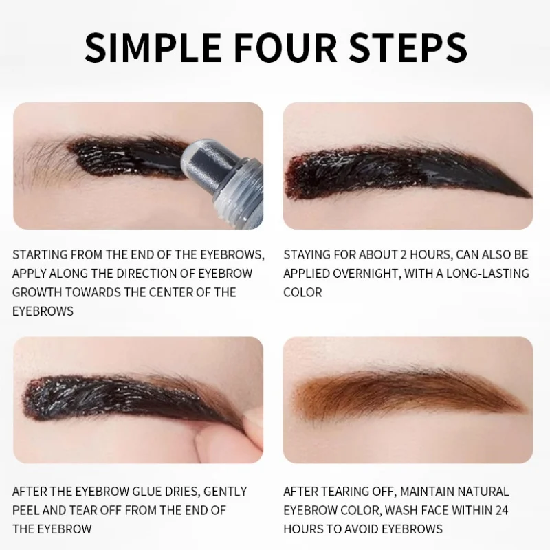 Waterproof Eyebrow Gel Smudge Proof Long Lasting 3D Styling Cream Quick Dry Natural Look Easy Peel Off Makeup